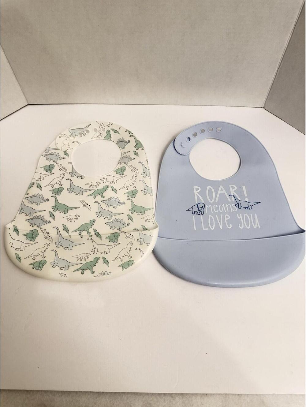 Gently Used Lila & Jack Silicone Dinosaur Bibs Set
